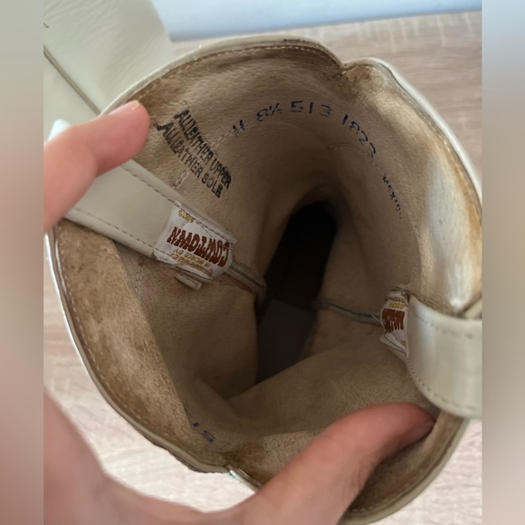 COWTOWN Mexico White Leather Cowboy Boots - Picture 3 of 12